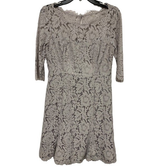 NWOT Eliza J | Gray Lace Fit & Flare Cocktail Dress 6 - Picture 1 of 8